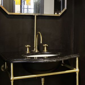 miscelatore doppio comando per lavabo / da appoggio / in metallo cromato / in ottone