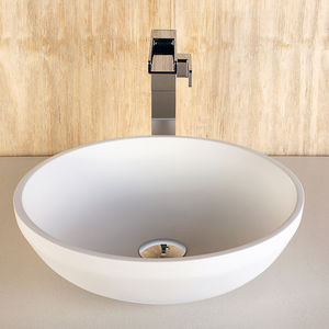 lavabo da appoggio / tondo / in quarzo / moderno