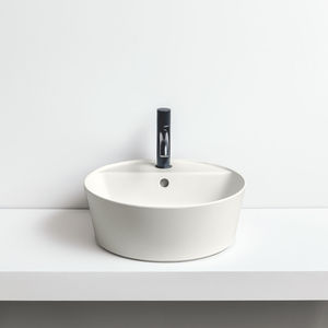 lavabo da appoggio / tondo / in ceramica / moderno
