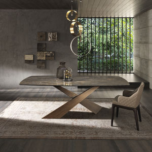tavolo moderno / in metallo / in ceramica / rettangolare