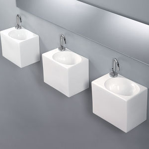 lavandino sospeso / rettangolare / in ceramica