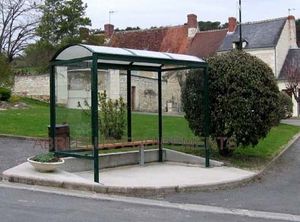pensilina per fermata d'autobus in metallo / in vetro