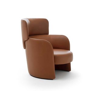 poltrona moderna / in pelle / bergère