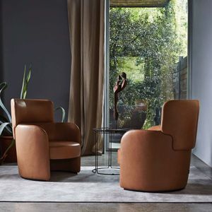 poltrona bergère / moderna / in pelle