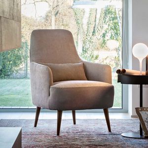 poltrona bergère / moderna / in legno / in tessuto