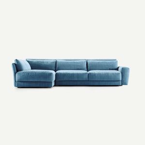 divano moderno / in tessuto / 3 posti / blu