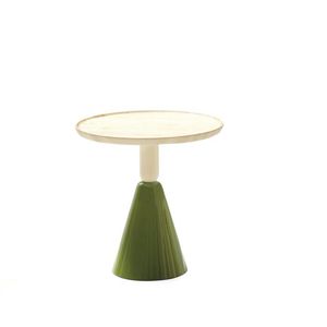 tavolino basso moderno / in legno / in acero / tondo