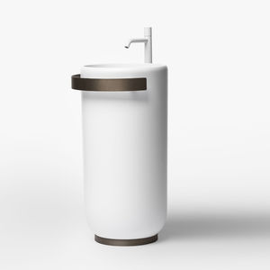 lavabo a pavimento / tondo / in Cristalplant® / moderno