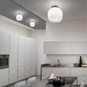 plafoniera moderna / tonda / in cristallo / LED