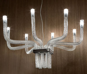 lampadario design originale / in cristallo / in vetro soffiato / in metallo