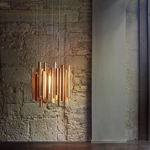 lampada a sospensione / design originale / in betulla / a incandescenza