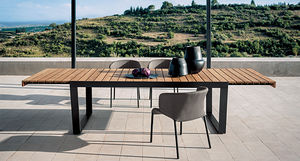 tavolo da pranzo / moderno / in teak / in metallo verniciato