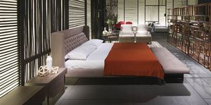 letto matrimoniale / moderno / imbottito / in tessuto