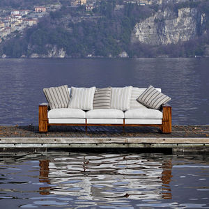divano moderno / da giardino / in Sunbrella® / in mogano