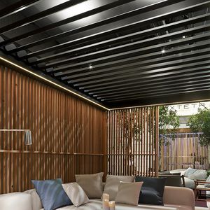 pergola autoportante / in cedro rosso / in acciaio inossidabile