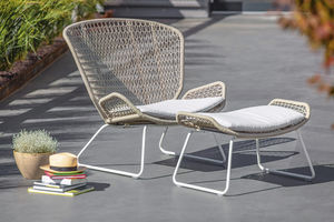 sedia da giardino moderna / a schienale alto / in alluminio / in teak