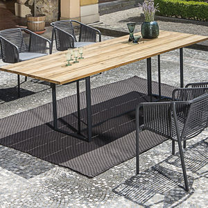 tavolo da pranzo moderno / in laminato / in acciaio inossidabile / rettangolare