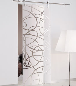 porta da interni / scorrevole / in vetro / decorativa