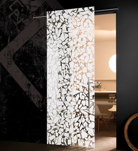 porta da interni / scorrevole / in vetro / decorativa