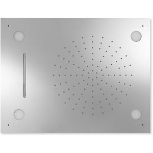 soffione doccia da incasso a soffitto / rettangolare / a pioggia / con cromoterapia