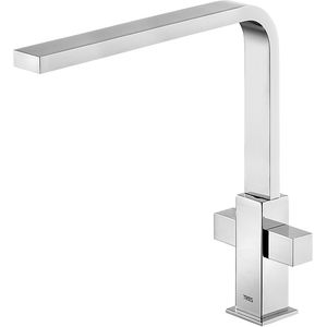 miscelatore doppio comando da appoggio / in metallo cromato / da cucina / 1 foro