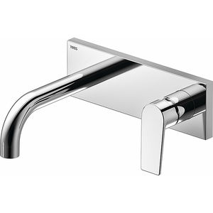 miscelatore per lavabo / da parete / in metallo cromato / da bagno