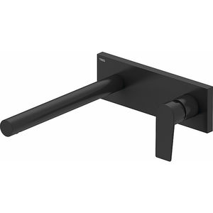 miscelatore per lavabo / da parete / in metallo cromato / da bagno