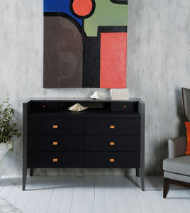 cassettone classico / in legno laccato / nero