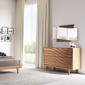 cassettone moderno / in legno laccato / bianco / beige