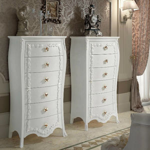cassettiera in stile / in legno / in legno laccato / bianca
