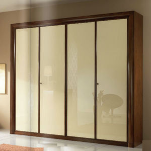 armadio classico / in legno / in legno laccato brillante / a porte scorrevoli