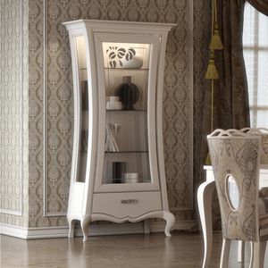vetrina in stile / su piedistallo / in vetro / in legno laccato