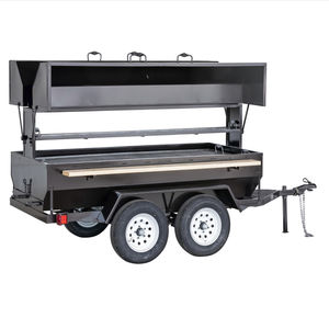 barbecue a carbonella / con rotelle / in metallo / professionale
