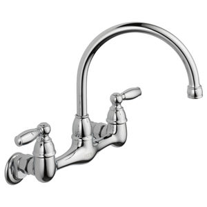 miscelatore doppio comando da parete / in metallo cromato / da cucina / 2 fori