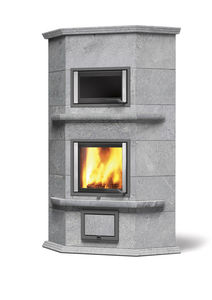 stufa a legno / moderna / in pietra / con forno