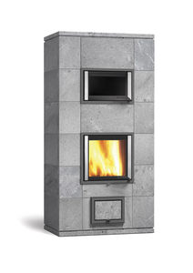 stufa a legno / moderna / in pietra / con forno