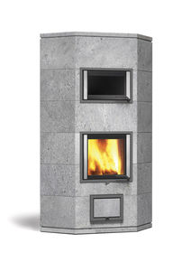 stufa a legno / moderna / in pietra / con forno