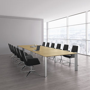 tavolo da riunione moderno / impiallacciato in legno / in alluminio / in laminato