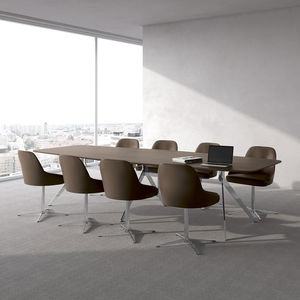 tavolo da riunione moderno / impiallacciato in legno / in alluminio / in laminato