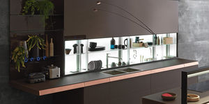 scaffale moderno / in vetro / per cucina / illuminato