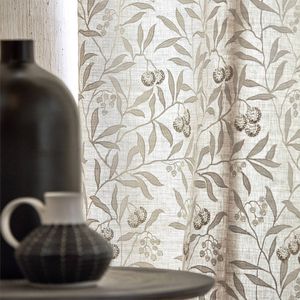 tessuto per tende / a fiori / in cotone / in lino