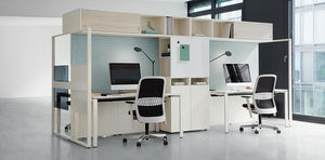 scrivania per open space / in alluminio / in melamminico / moderna