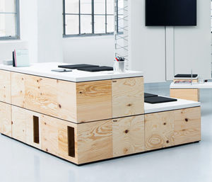contenitori portaoggetti in legno / con coperchio