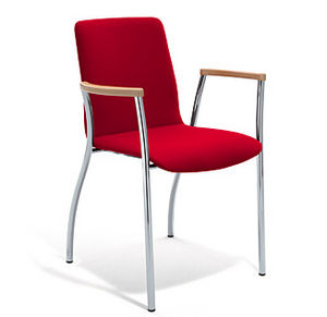 sedia visitatore moderna / in tessuto / in acciaio / in pelle