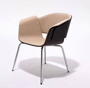 sedia visitatore moderna / con braccioli / imbottita / girevole