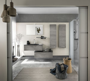 bagno moderno / in quercia / in vetro