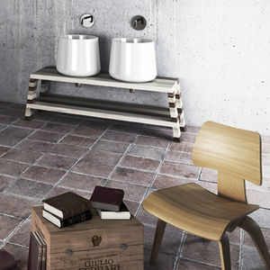 lavabo da appoggio / tondo / in ceramica / moderno