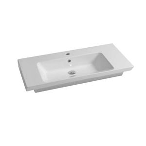 lavabo da appoggio / rettangolare / in ceramica / moderno