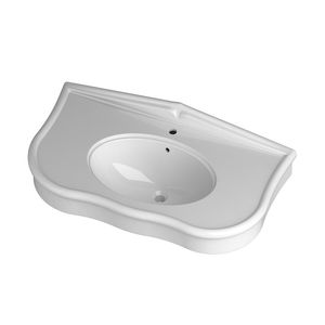 lavabo sospeso / ovale / in ceramica / moderno