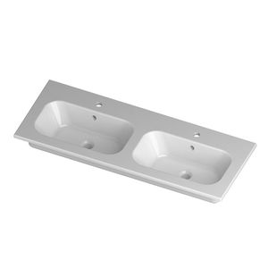 lavabo doppio / da incasso / rettangolare / in ceramica